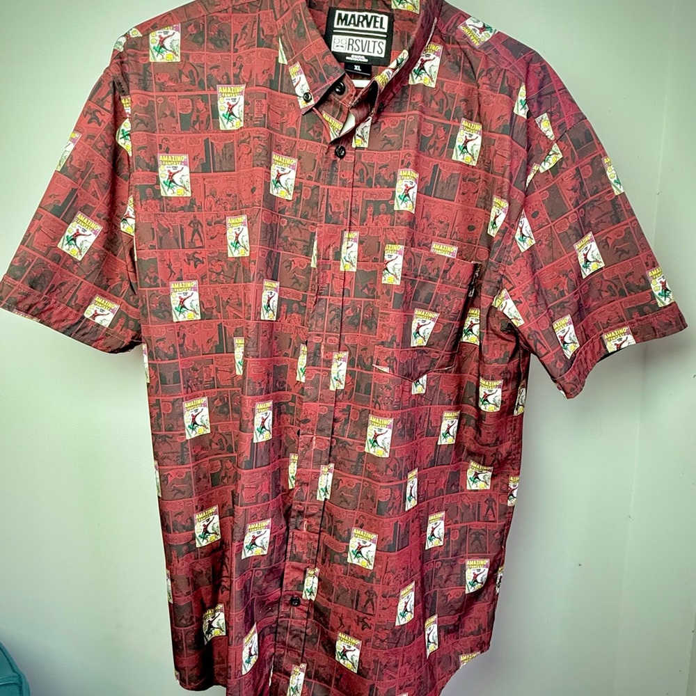 RSVLTS Marvel Spider-Man Red Graphic Men's Shirt